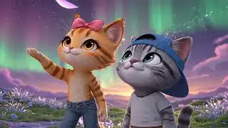 🎬🐯Tabby Family: Beach Paws & Listening Lessons⭐✨. #anime #chibi #cute