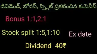 Companies announced ॥Dividend ॥Bonus ॥Split in2024 with Ex date