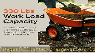 SuperHandy Wheelbarrow Utility Cart Electric 24V DC 330lbs Max Load Barrel Dump Material Debris Hau