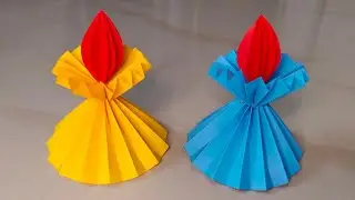 Easy Diwali decoration ideas | Diya Diwali Craft | Lamp Making At Home | Paper Diya Craft