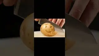 Smiling Potato 🥔 Cutting ASMR Vedioo.. #relaxing #cuttingart #animation #trendingshorts #vegetables