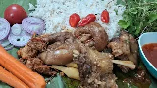 Big bite pork trotter with 3 king chilli || centella asiatica || Naga Mukbang|| northeast India 🇮🇳