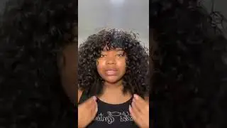 Real hair wig for beginners, curly fringe style glueless lace wig #shorts #wigs #fringe #curlyhair