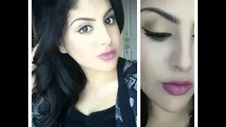 Valentine's Day Inspired Purplish Pink Lips and Gold Eyes