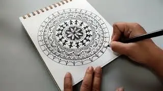 Step by step Warli Art for Beginners | Mandala Warli Art | Tribal Art Drawing Tutorial