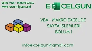 #VBA - Makro Excel Ders 8 : Sayfa İşlemleri Bölüm 1