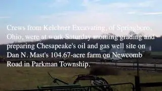 Groundbreaking of Chesapeake Energy's oil and gas well in Parkman