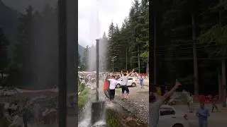 Tourists enjoying at fountain of Barot valley #barotvalley #himachal #fountain #enjoy
