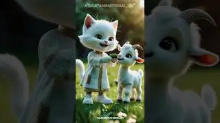 Cat and goat friendships 🤝 #shorts #catandgoat #catshorts#aicat #shortsfeed #shortsvideo #viral