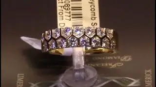 #89777 | T1.00ct | Two Row Round Brilliant Honeycomb Diamond Wedding Band | Set in 18ct Yellow Gold