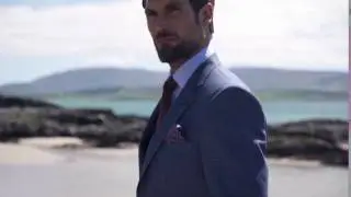 Magee 1866- SS17 Atlantic Horizons  Blue Fine Wool Check 3-Piece Tailored Fit Suit