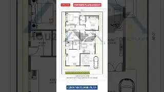 40x60 house plan | East facing building plan 3bhk #houzy #3bhkhouse #3bhk #eastfacing #floorplan #3d