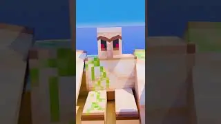 Minecraft Iron Golem DESTROYS Girl Golem and Villager in the ocean 3D Simulation