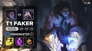 T1 Faker Sylas Mid vs Kassadin - EUW Grandmaster - Season 11 Patch 11.20