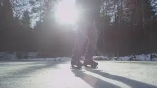 SLOW MOTION Ice Skater breaking and spr... Stock Video