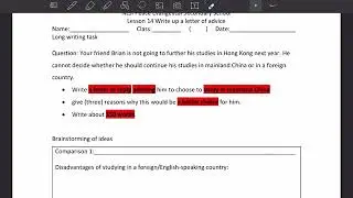 Letter of advice write up