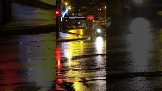 🌧️ Sounds Of Hammering Rain. The Atmosphere Is Intense With Heavy Rain On The Highway At Night.