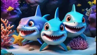 Five Little Sharks Go Chomp Chomp Chomp | Ocean Counting for Kids | , Sounds & Sea Adventure Rhyme