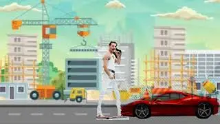 Freddie Mercury drives a car