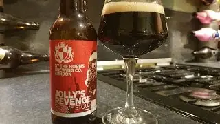 (4K) By The Horns Brewing Co Jolly's Revenge Festive Stout | Craft Beer Review