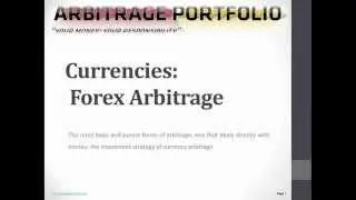 Currencies: Forex Arbitrage | ArbitragePortfolio.com