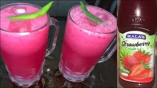 Instant Strawberry Mocktail ~ with Mala Strawberry Crush | Strawberry Cooler/Mojito