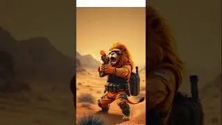 Warrior owl and lion. #trending #cartoon #cute #animal #lion #owl #birds #funny #animation #war #ai