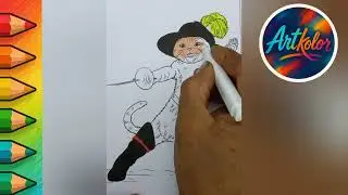 Coloring a Cat in Funny Clothes Relaxing Art Transformation