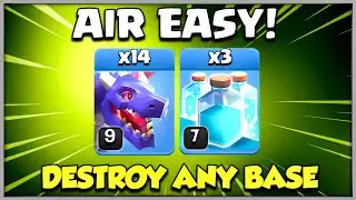 th14 air easy attack strategy (dragon clone spell attack 2025) destroy any base in coc