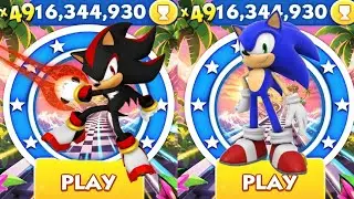 Sonic Dash - Warrior Shadow vs Sonic - All Characters Unlocked - Gameplay