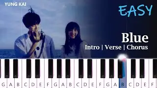 Yung Kai - Blue ~  SLOW EASY + CHORDS PIANO TUTORIAL