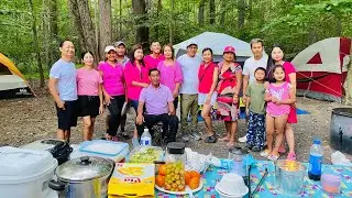 Awesome Large Khmer Camping Group |  Delicious Khmer Camp Cooking & Grilling | Wilderness Partying