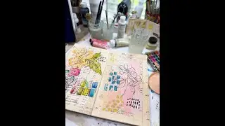 How to Image Transfer Line Art Floral with Gel Matte Medium - Mixed-Media Art Journaling Tutorial