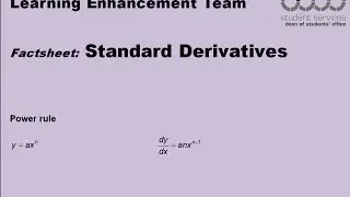 Standard Derivatives webcast