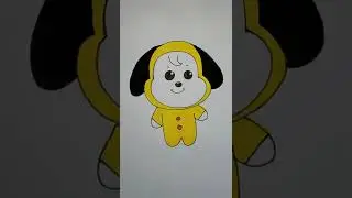 How to draw Cute Chimmy(BT21) Satisfying Creative Art 🤩😇 |#cartoon |#artwork |#shorts 🤗🤗
