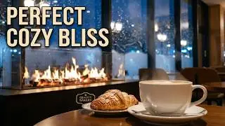 Warm Winter Morning Jazz ❄️ Snowy Day Coffee & Bakery in a Quiet Small Town | Peaceful Jazz Vibes ☕