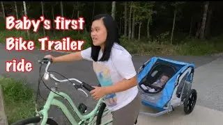 Bike Trailer ride with baby | He&rsquo;s First time | Filipina + American life in Texas