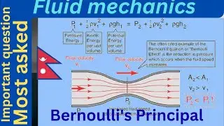 Fluid mechanics # Bernoulli's Principal by using principllal of conservation of energy # in Nepali