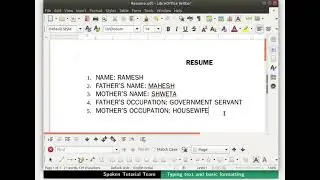 Typing text and basic formatting in Writer-English