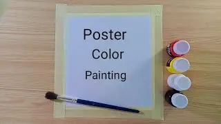 Easy and Simple Poster Color Painting - Simple Landscape Painting // Art - 64