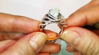 Rainbow Moonstone Ring 7.00 carats by Kat Florence