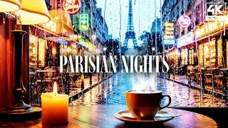 Elegant Paris Jazz Café 🥐 | Relaxing French Jazz & Rain for Reading [4K]