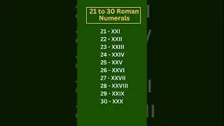 Roman Number | Roman Number 21 to 30 #shorts #short #roman_numbers