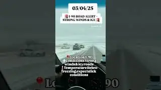 🚨 I-90 ROAD ALERT &ndash; STRONG WINDS & ICE 🚨📍 Location: I-90💨 Conditions: Strong winds & icy roads