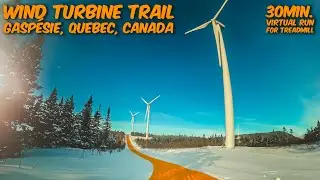 Winter Running with Wind Turbines - Virtual Rune For Treadmill