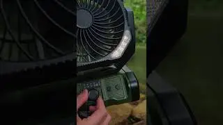 Rechargeable camping fan with 3 lighting & wind modes, charges your phone