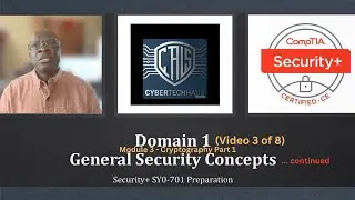 General   Security Concepts for CompTIA Security+ | Cryptography:  Part 1 |   Video 03 of 8