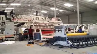 4000 mm Extrusion coating lamination plant for wide width tarpaulin with turn bar attachment.