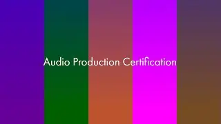 Audio Production Certification