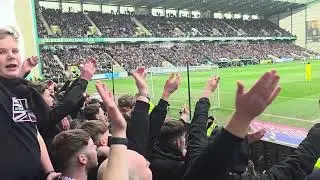 Hearts fans at Easter road 2025 Hibs v Hearts